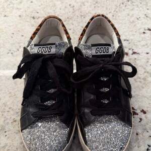 Golden Goose Superstar Black Glitter Sneakers,‎ Size: EU 39  US: 8.5–9